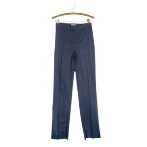 Moschino Cheap Chic Straight Leg Chino Pants Unhemmed Navy Blue Cotton Size 8